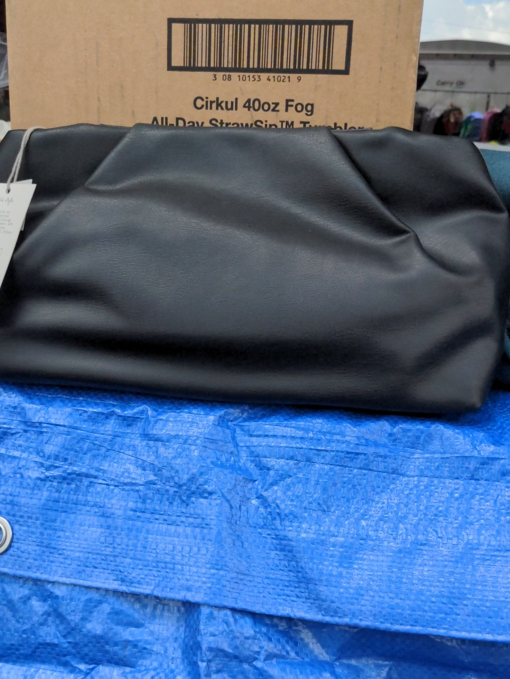 Black Women's Soft Leather Clutch Bag - A New Day